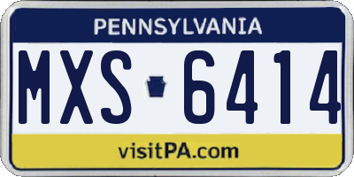 PA license plate MXS6414