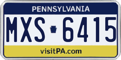 PA license plate MXS6415