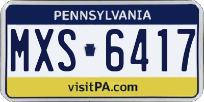 PA license plate MXS6417
