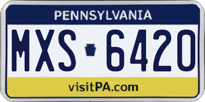 PA license plate MXS6420