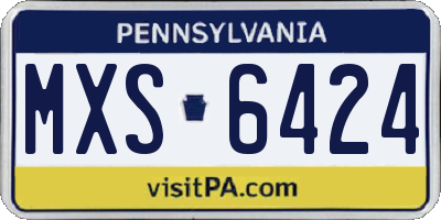PA license plate MXS6424