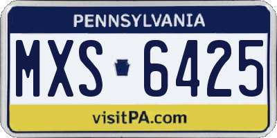 PA license plate MXS6425