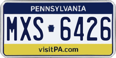 PA license plate MXS6426