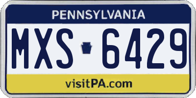 PA license plate MXS6429