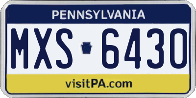 PA license plate MXS6430