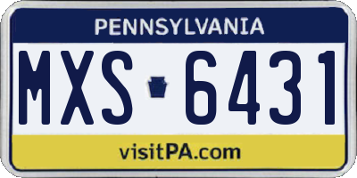 PA license plate MXS6431