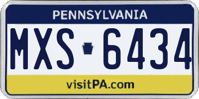 PA license plate MXS6434