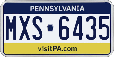 PA license plate MXS6435