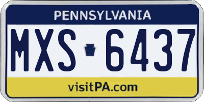 PA license plate MXS6437