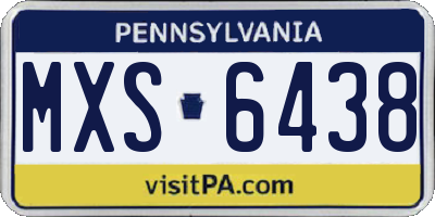 PA license plate MXS6438