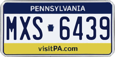 PA license plate MXS6439