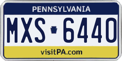 PA license plate MXS6440