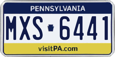 PA license plate MXS6441