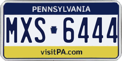 PA license plate MXS6444