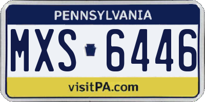 PA license plate MXS6446