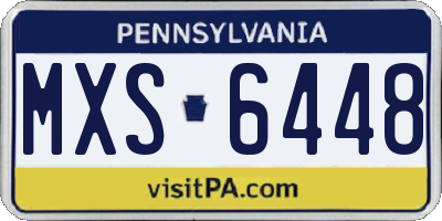 PA license plate MXS6448