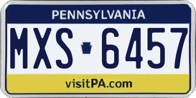 PA license plate MXS6457