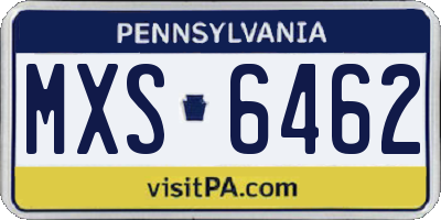 PA license plate MXS6462