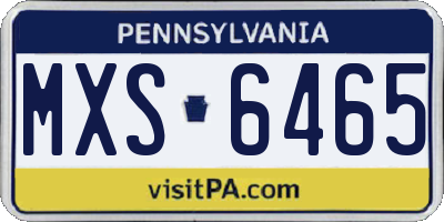 PA license plate MXS6465
