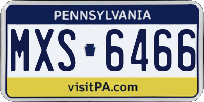 PA license plate MXS6466