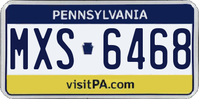 PA license plate MXS6468