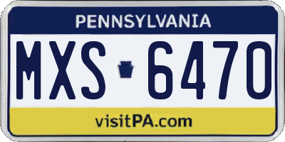 PA license plate MXS6470