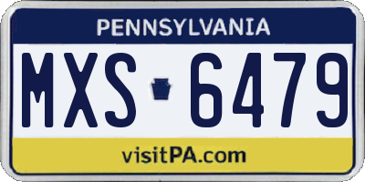 PA license plate MXS6479