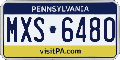 PA license plate MXS6480