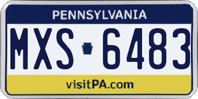 PA license plate MXS6483