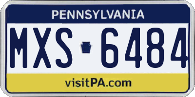 PA license plate MXS6484