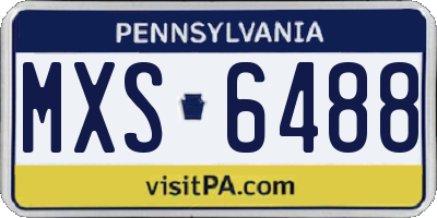 PA license plate MXS6488