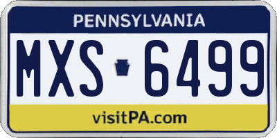 PA license plate MXS6499