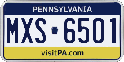 PA license plate MXS6501