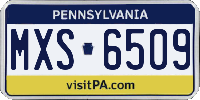 PA license plate MXS6509