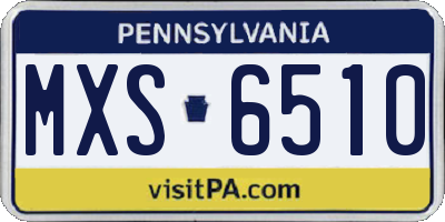 PA license plate MXS6510