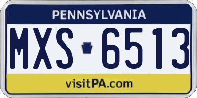 PA license plate MXS6513