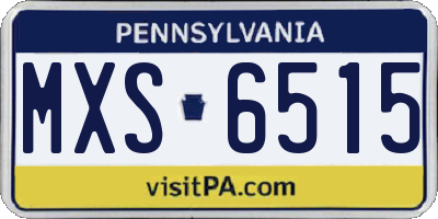 PA license plate MXS6515