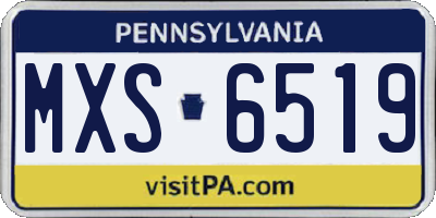 PA license plate MXS6519