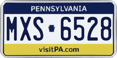 PA license plate MXS6528
