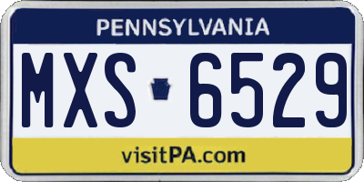 PA license plate MXS6529