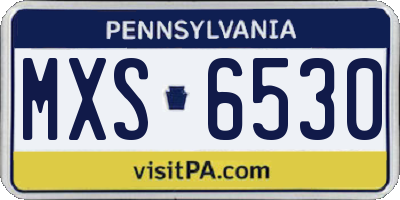 PA license plate MXS6530
