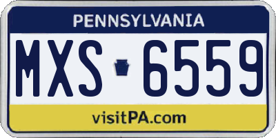 PA license plate MXS6559