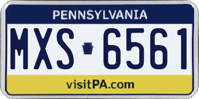 PA license plate MXS6561