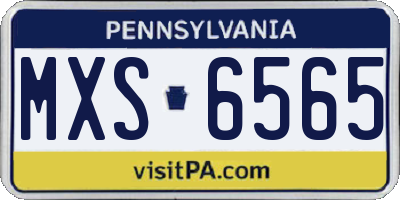 PA license plate MXS6565