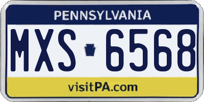 PA license plate MXS6568