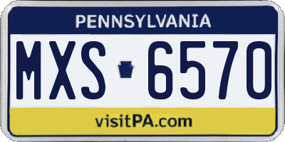 PA license plate MXS6570