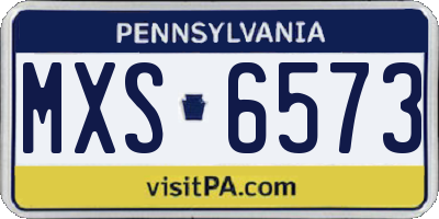 PA license plate MXS6573