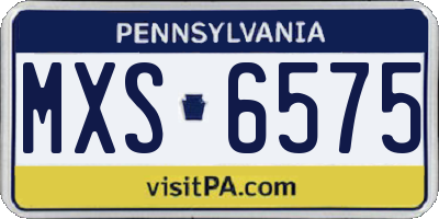 PA license plate MXS6575