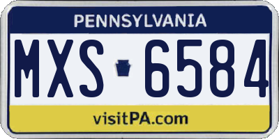 PA license plate MXS6584