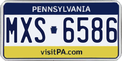 PA license plate MXS6586